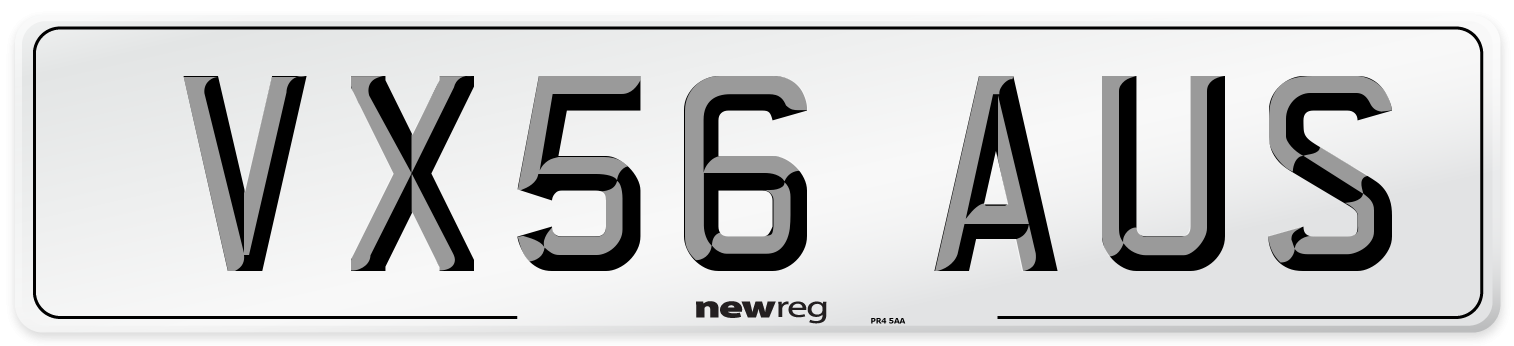 VX56 AUS Number Plate from New Reg